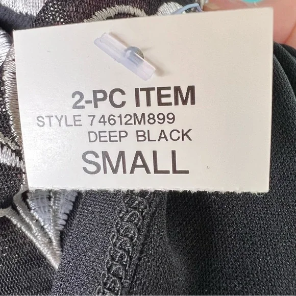 INC BLACK EMBROIDERED ROMANTIC 2 PIECE SHEER BLOUSE SET SIZE SMALL NWT - Picture 3 of 9